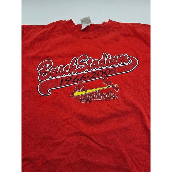 Y2K Lee Sport Unisex L 2005 Busch Stadium St Louis Cardinals Red T-Shirt - Picture 3 of 8